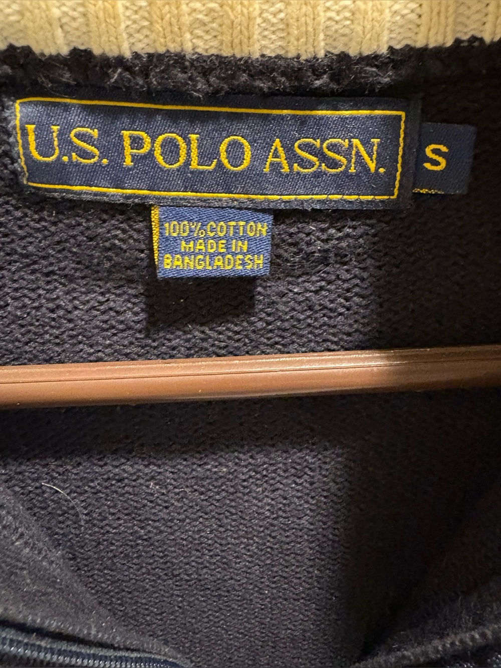 U.S. Polo ASSN Men's Knit Quarter‎ Zip Dark Navy - S - Picture 7 of 7